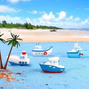 Mediterranean Sea Boat Model Figurine Aquarium Ornament Craft Decor Miniature Home Fairy Garden Decoration Accessories Image Of Fairy Garden Supplies