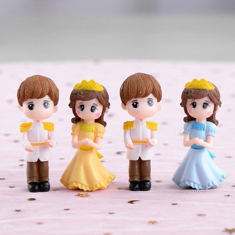 2Pcs Wedding Prince Princess Lover Figurine Cartoon Character Fairy Garden Home Miniature Ornament Desk Decoration Accessory Picture From Fairy Garden Supplies