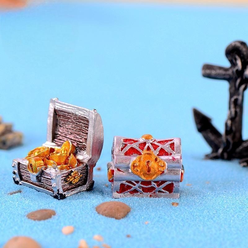 1Pcs Aquarium Decoration Treasure Box Mini Aquarium Landscape Ornament Mediterranean Sea Bottom Decoration Accessories Aquarius Picture Of Fairy Garden Supplies