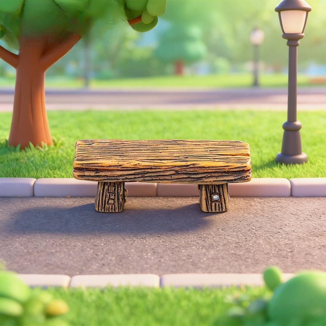 1 Pcs Long Wood Bench Miniature Figurine Fairy Garden Accessories Doll House Decoration Cartoon Animal Models Plastic Girl Toy Picture From Fairy Garden Supplies