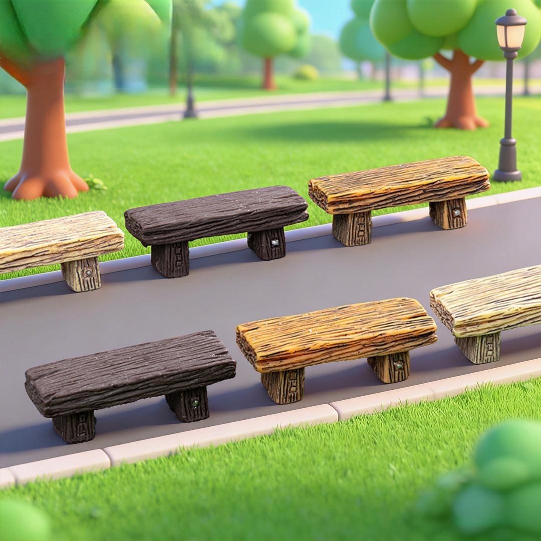 1 Pcs Long Wood Bench Miniature Figurine Fairy Garden Accessories Doll House Decoration Cartoon Animal Models Plastic Girl Toy Picture From Fairy Garden Supplies
