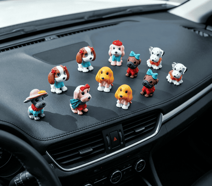 Dog Dollhouse Statue Figurine Micro Crafts Ornament Miniatures Happy Puppy Home Garden Decor — In Use