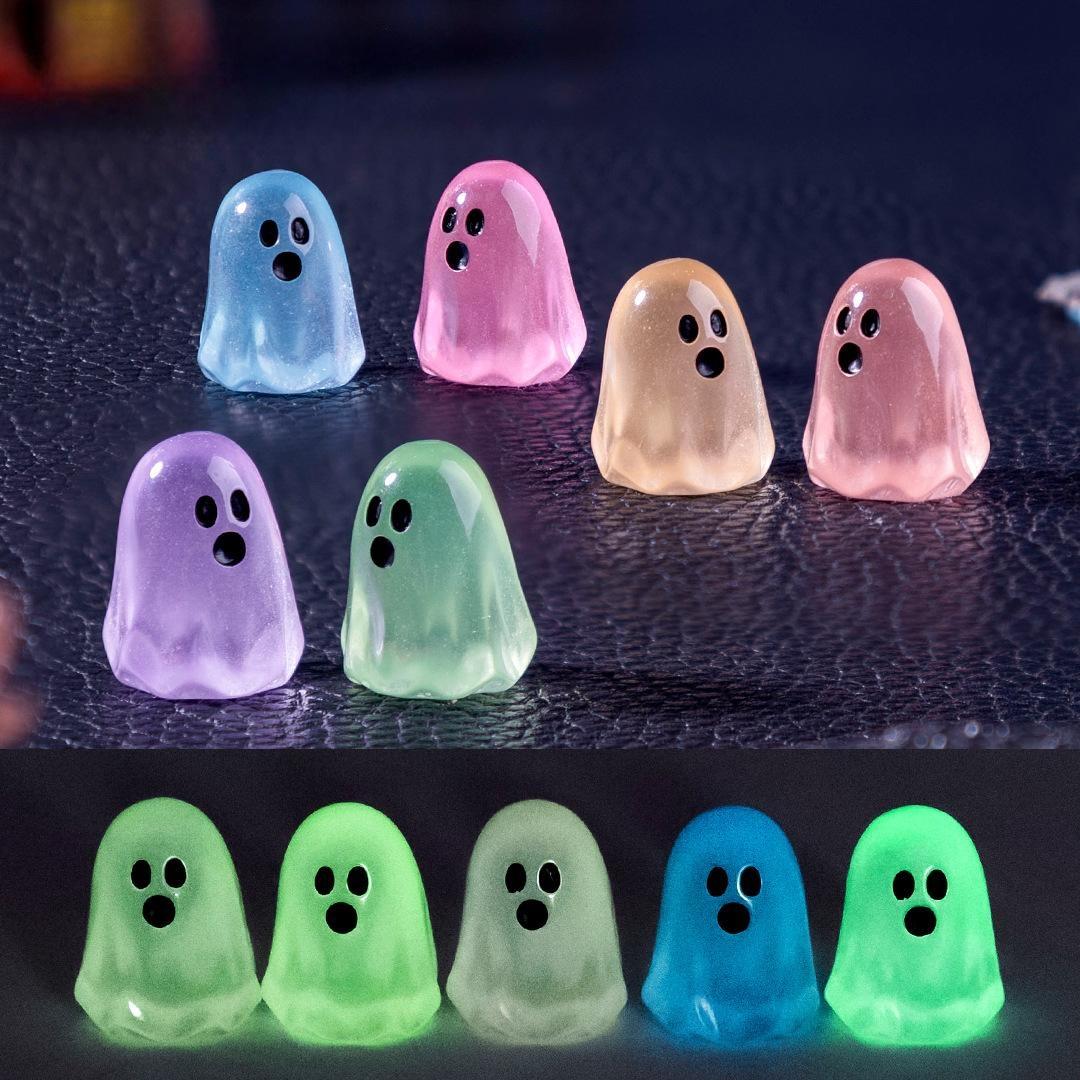 Glow In The Dark Cute Ghost Mini Decorations Diy Fairy Garden Accessories Halloween Miniature Figurines Micro Landscape Terrarium Hanging Ornaments Glow In The Dark Cute Ghost Mini Decorations Diy Fairy Garden Accessories Halloween Miniature Figurines Micro Landscape Terrarium Hanging Ornaments