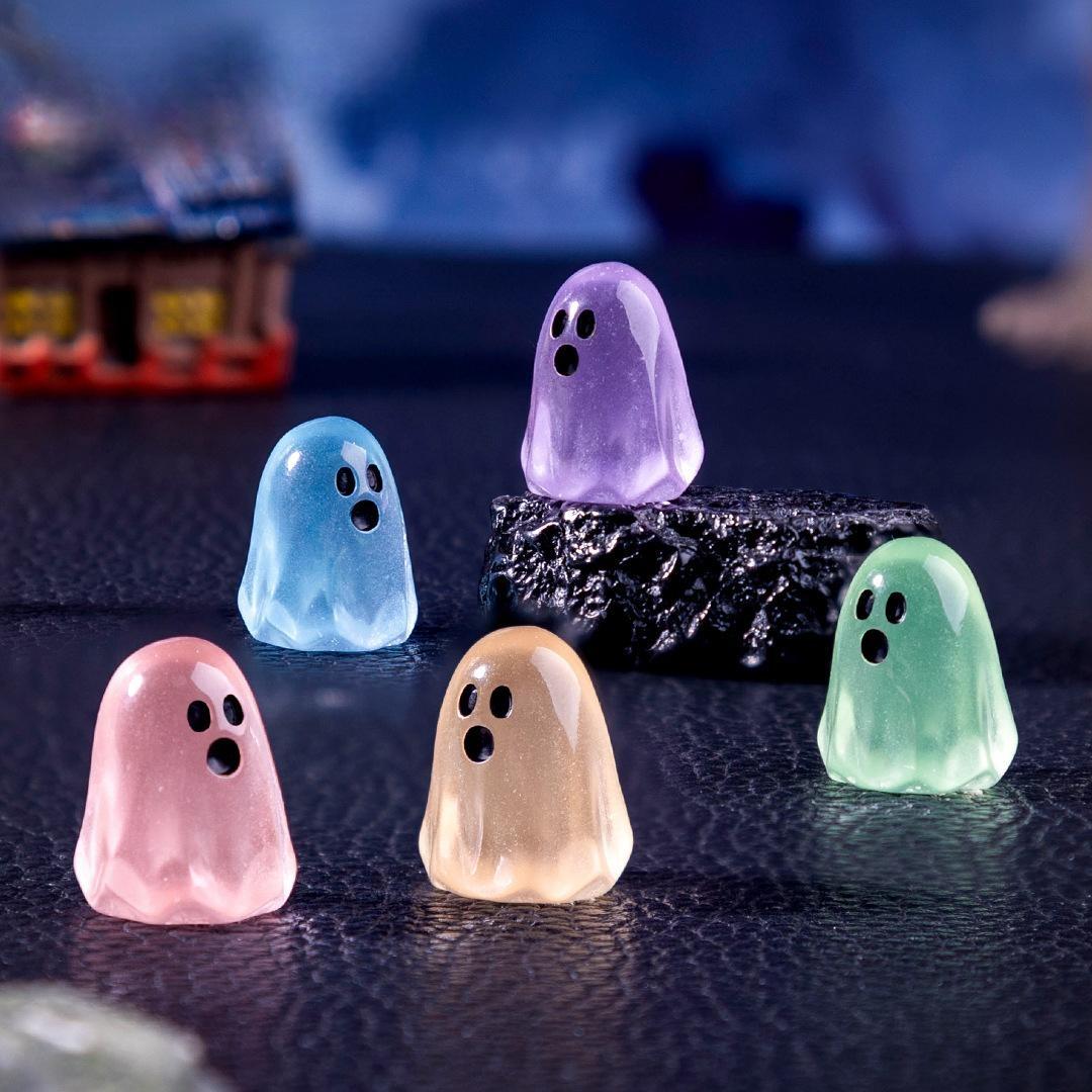 Glow In The Dark Cute Ghost Mini Decorations Diy Fairy Garden Accessories Halloween Miniature Figurines Micro Landscape Terrarium Hanging Ornaments Glow In The Dark Cute Ghost Mini Decorations Diy Fairy Garden Accessories Halloween Miniature Figurines Micro Landscape Terrarium Hanging Ornaments