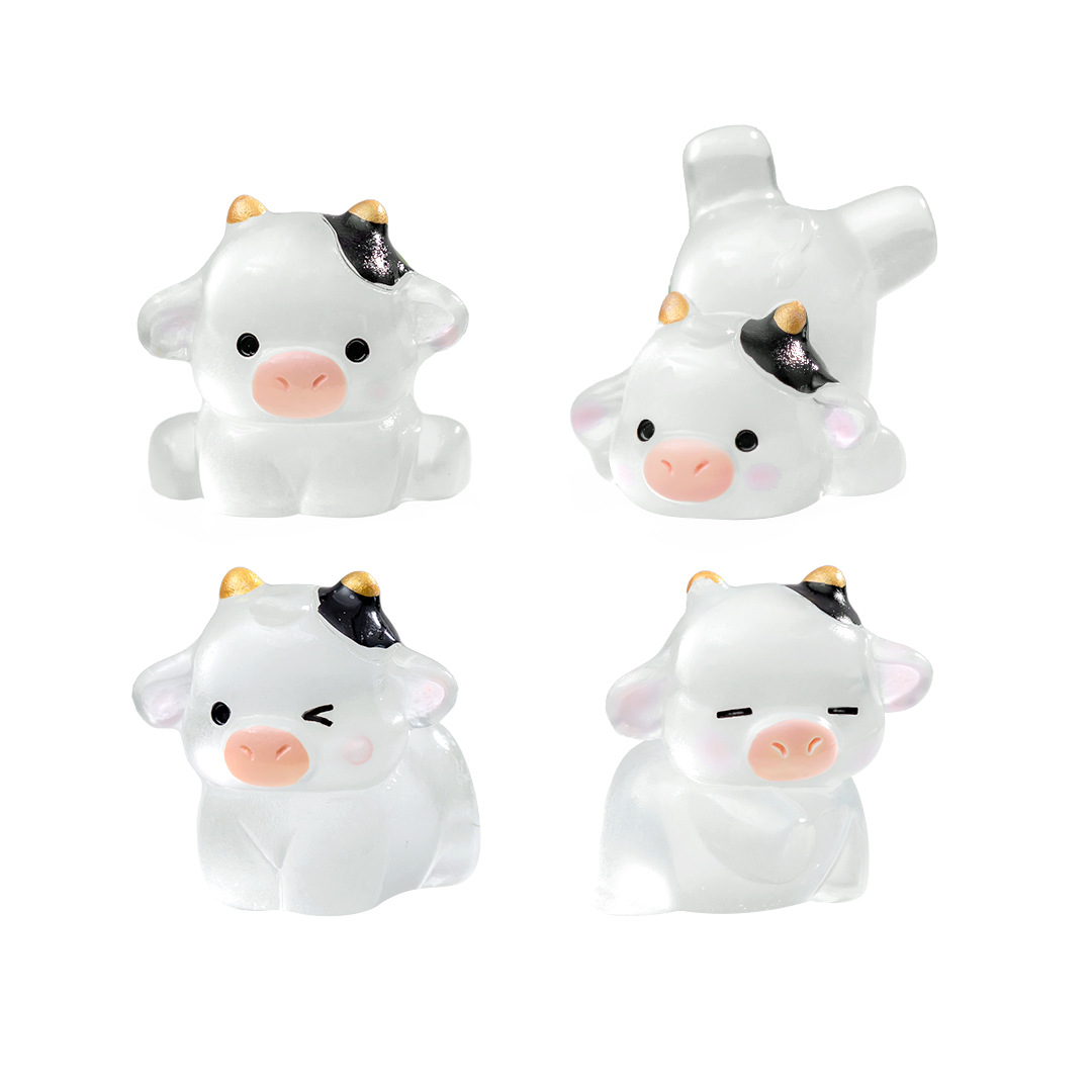 Cute Glow-in-the-dark Cow Resin Mini Figurines Diy Gardening Landscape Accessories For Moss Terrarium Micro Landscape Tiny Tabletop Mini Ornaments Cute Glow-in-the-dark Cow Resin Mini Figurines Diy Gardening Landscape Accessories For Moss Terrarium Micro Landscape Tiny Tabletop Mini Ornaments